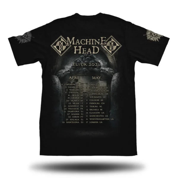 MACHINE HEAD EUROPE UNATONED TOUR TEE 2026 BACK