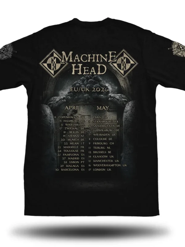 MACHINE HEAD EUROPE UNATONED TOUR TEE 2026 BACK