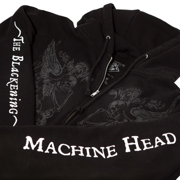 MACHINE HEAD THE BLACKENING ZIP UP HOODIE front design